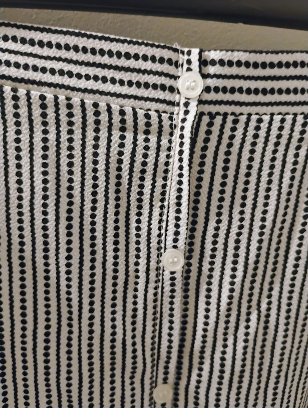 NWT $98 Max Studio Stripe White Black Midi Skirt Button Front - Picture 2 of 8